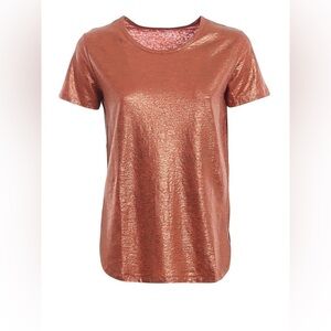 NWT MAJESTIC FILATURES Laminated linen T-shirt
